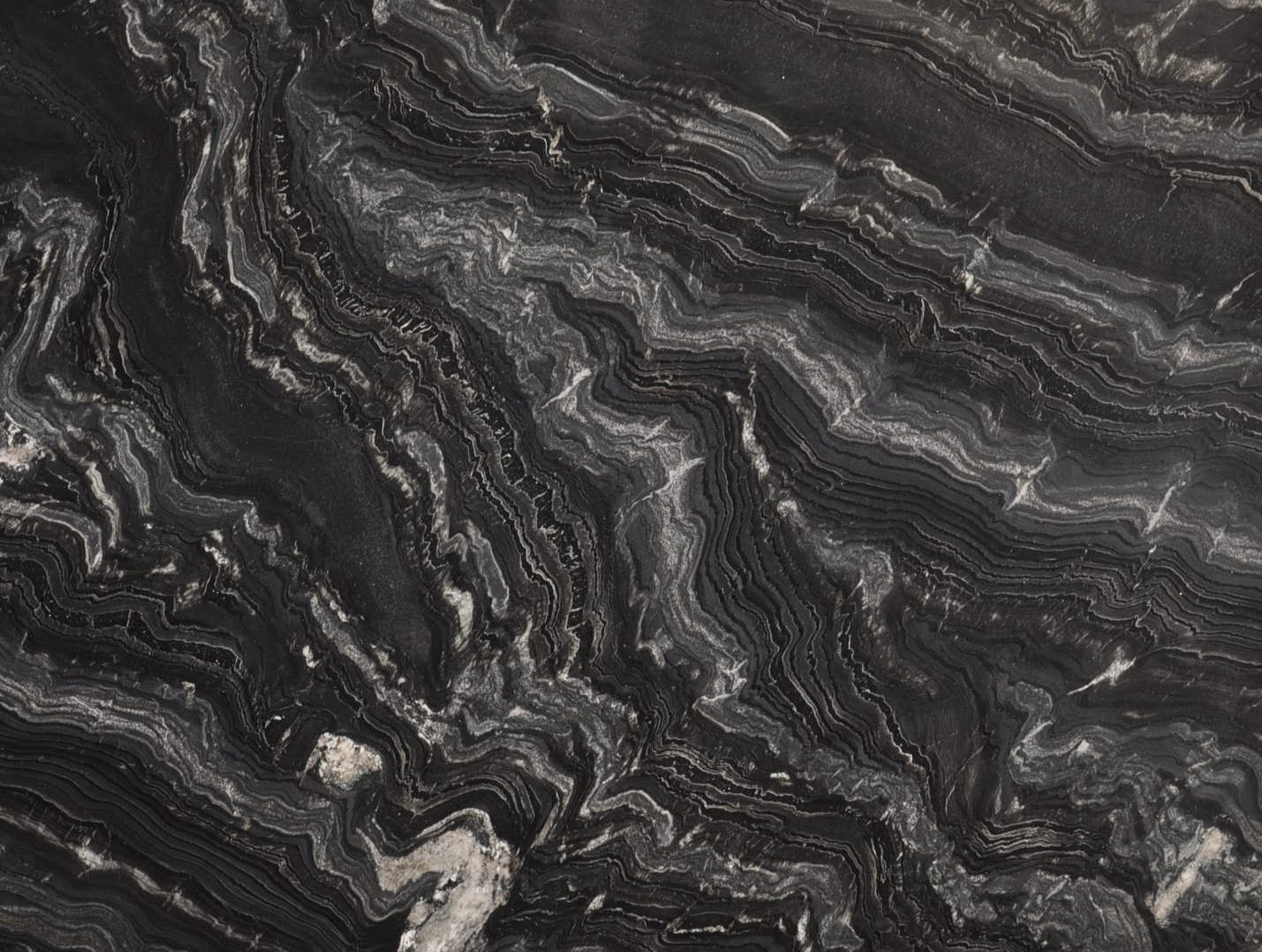 Agatha Black 2cm · Polished slab, full view