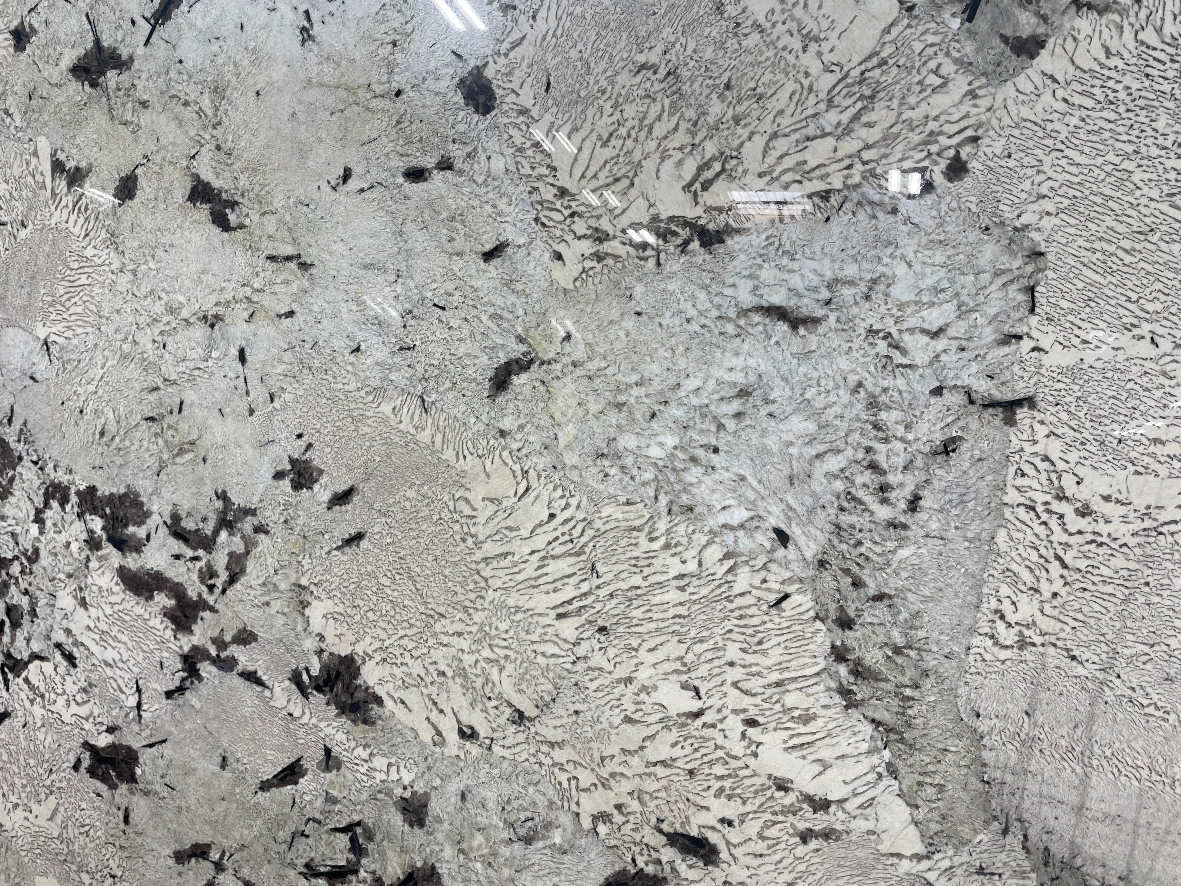 White Feldspar 2cm · Polished slab, full view