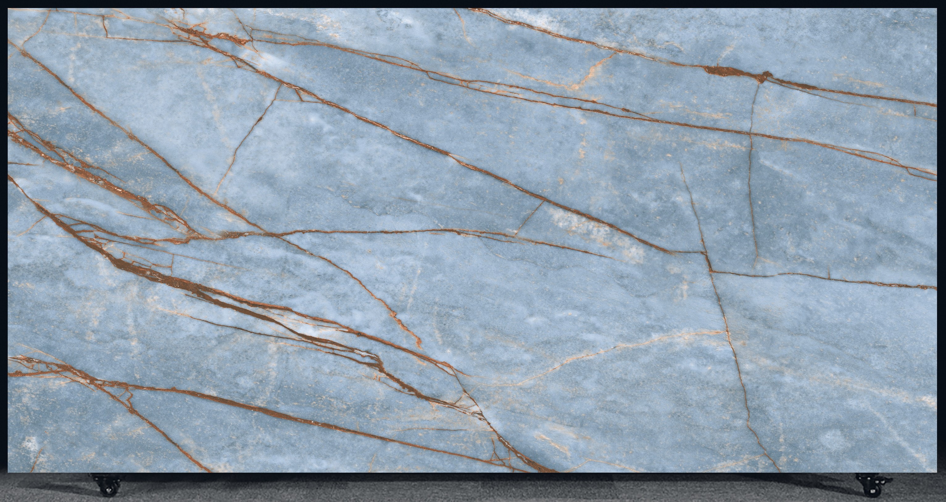 FLORIM Azure 1.2cm · Polished · 127" × 63" slab, full view