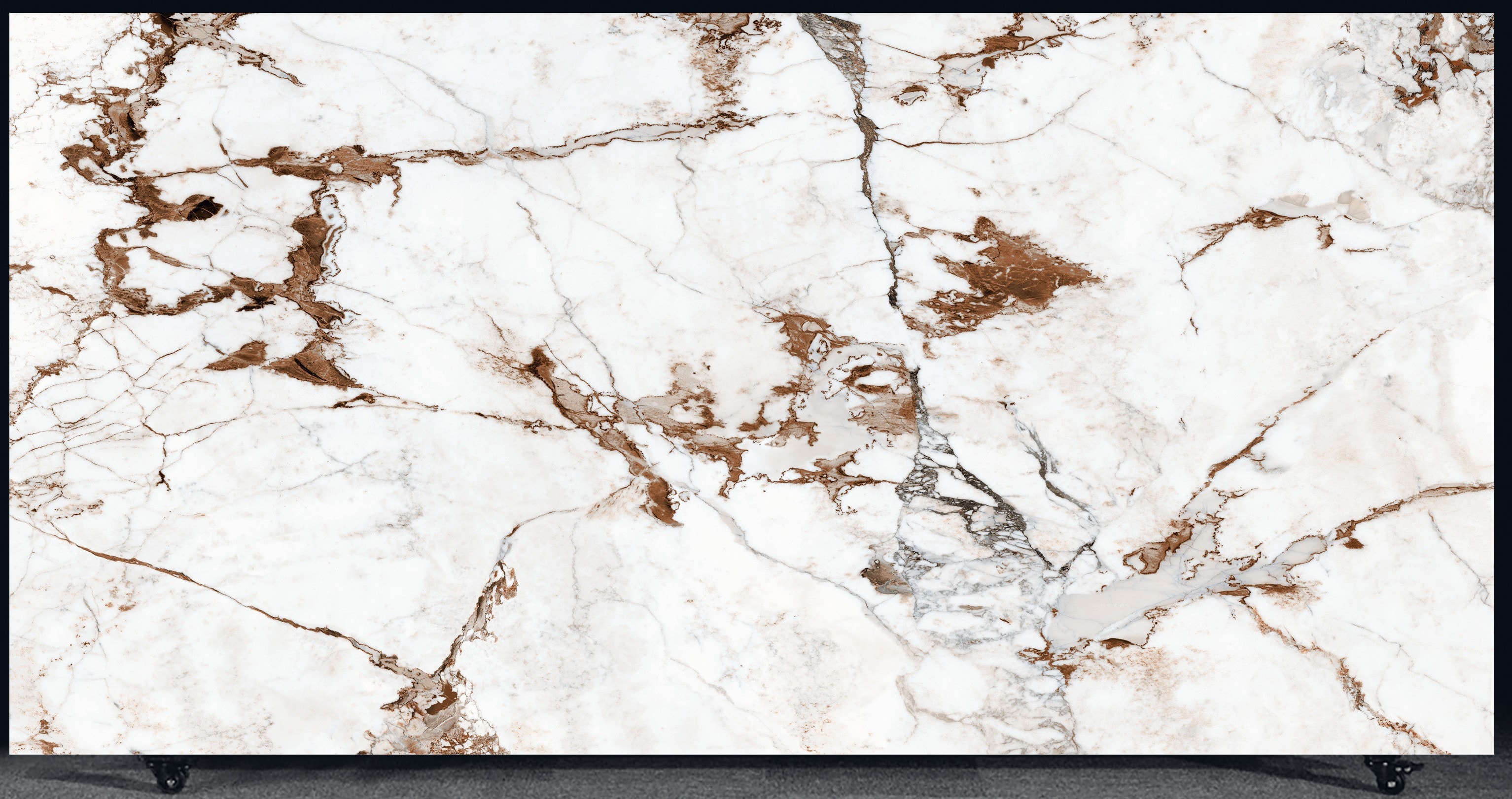 FLORIM Capraia Glossy 1.2cm · Polished · 127" × 63" slab, full view