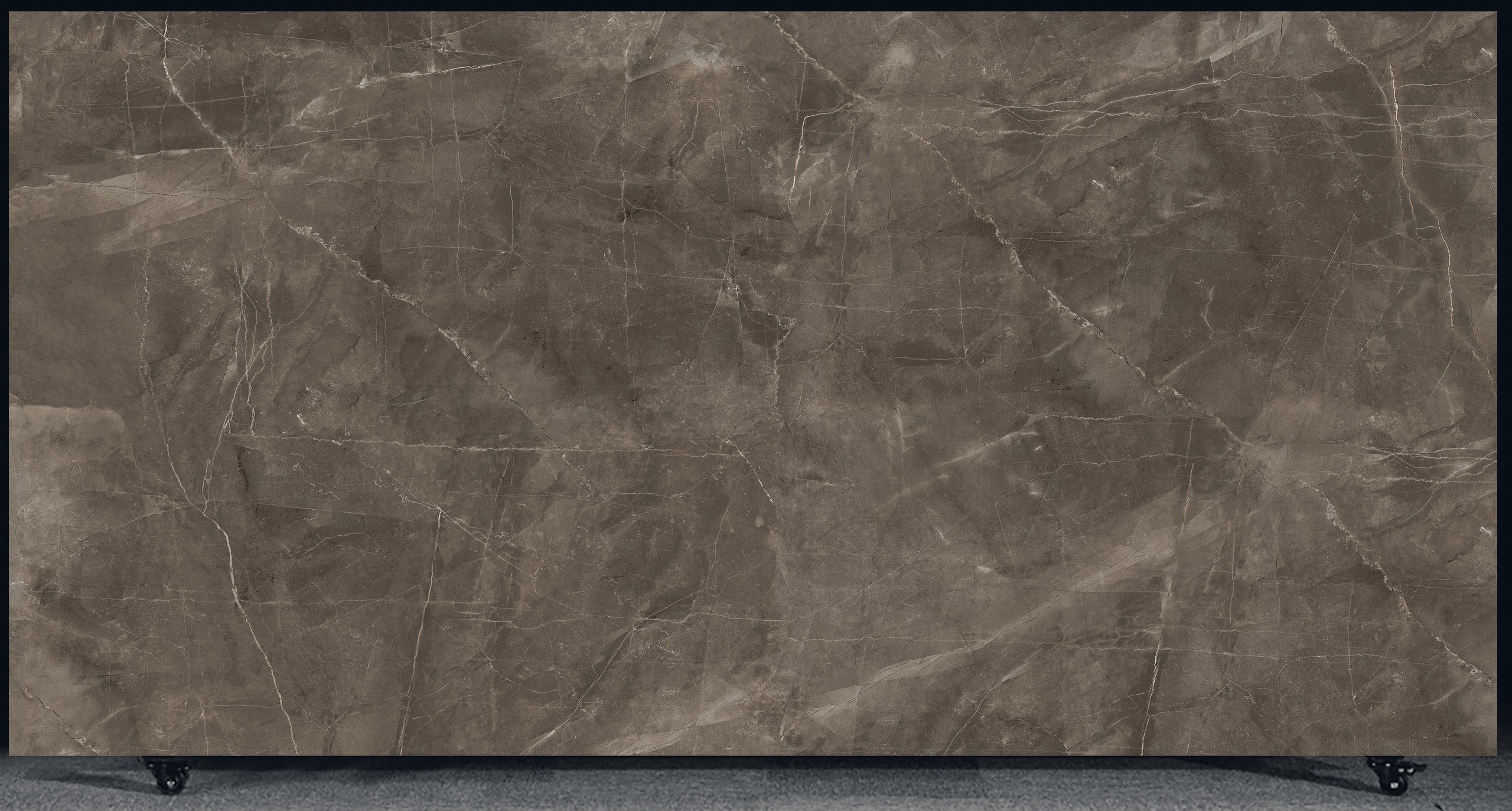 FLORIM Brown Silk 1.2cm · Honed · 127" × 63" slab, full view