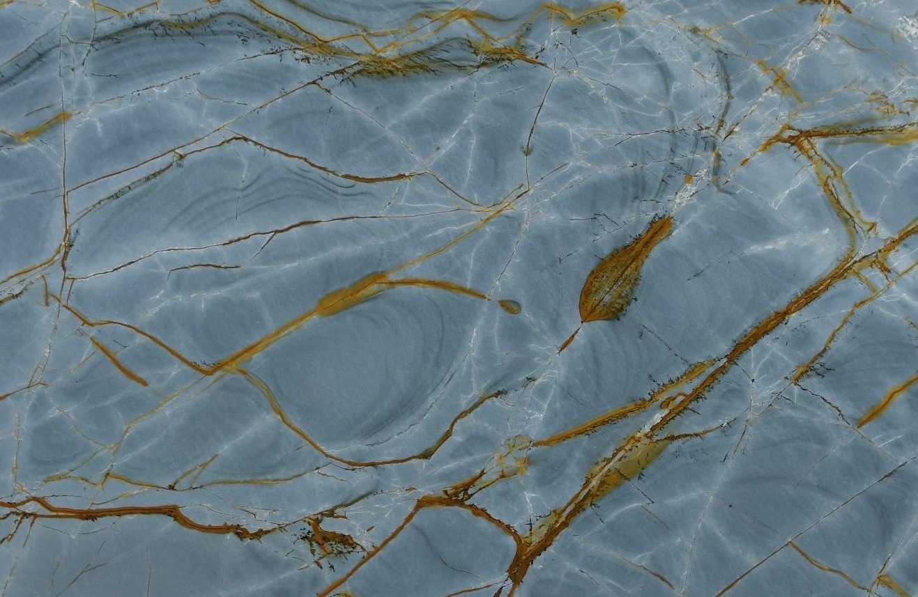 Blue Roma 2cm · Polished slab, full view