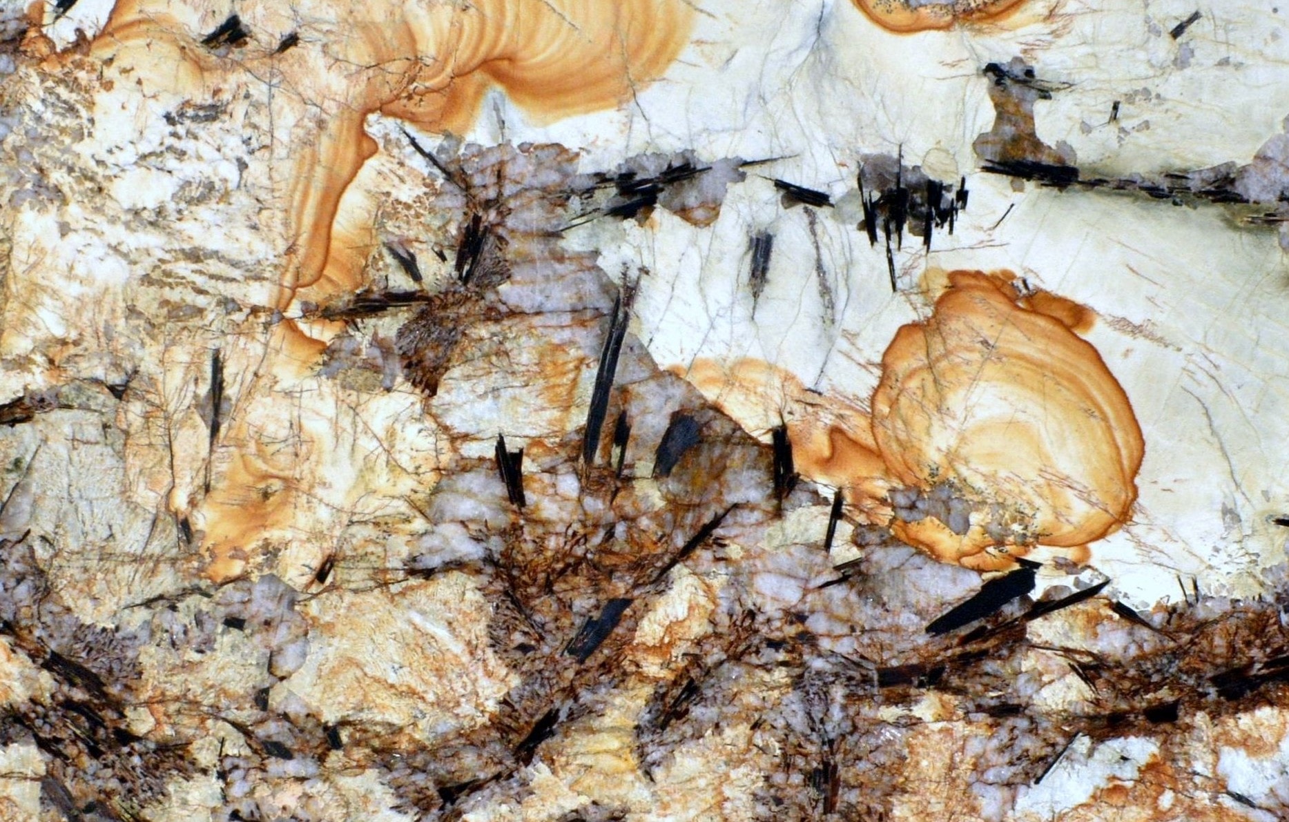 Tourmaline Crystal Gold 2cm · Polished slab, full view