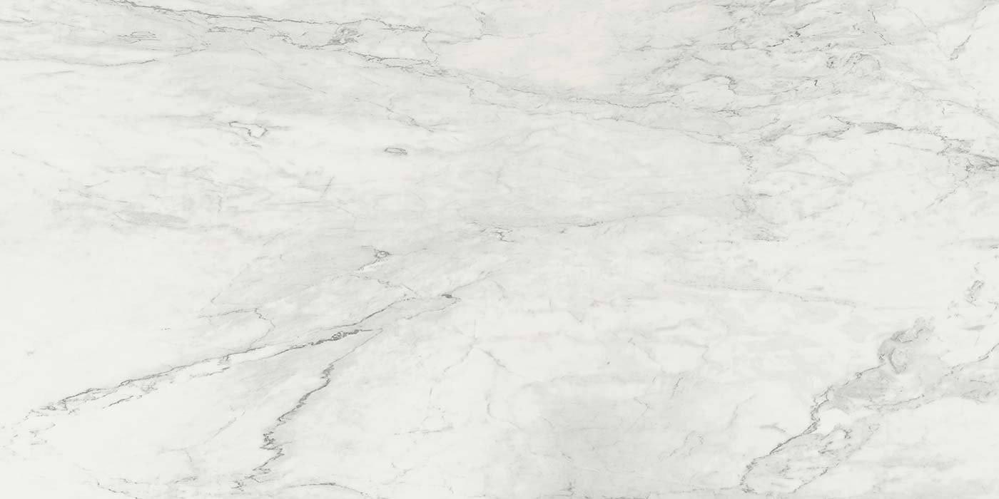FLORIM Calacatta Velvet 1.2cm · 127" × 63" slab, full view