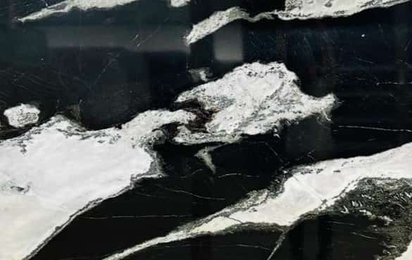 Panda Marble Leathered slab at Aracruz RE